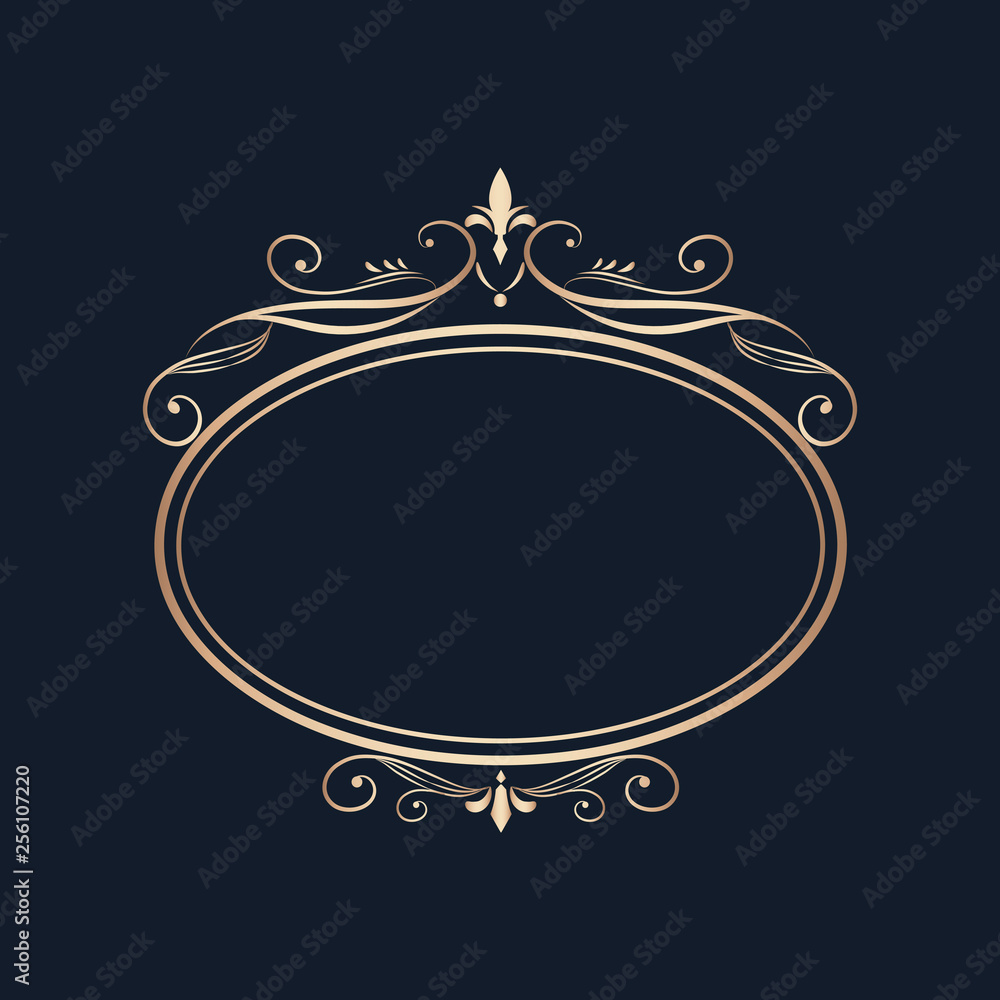 Fototapeta premium Vintage swirl blank badge