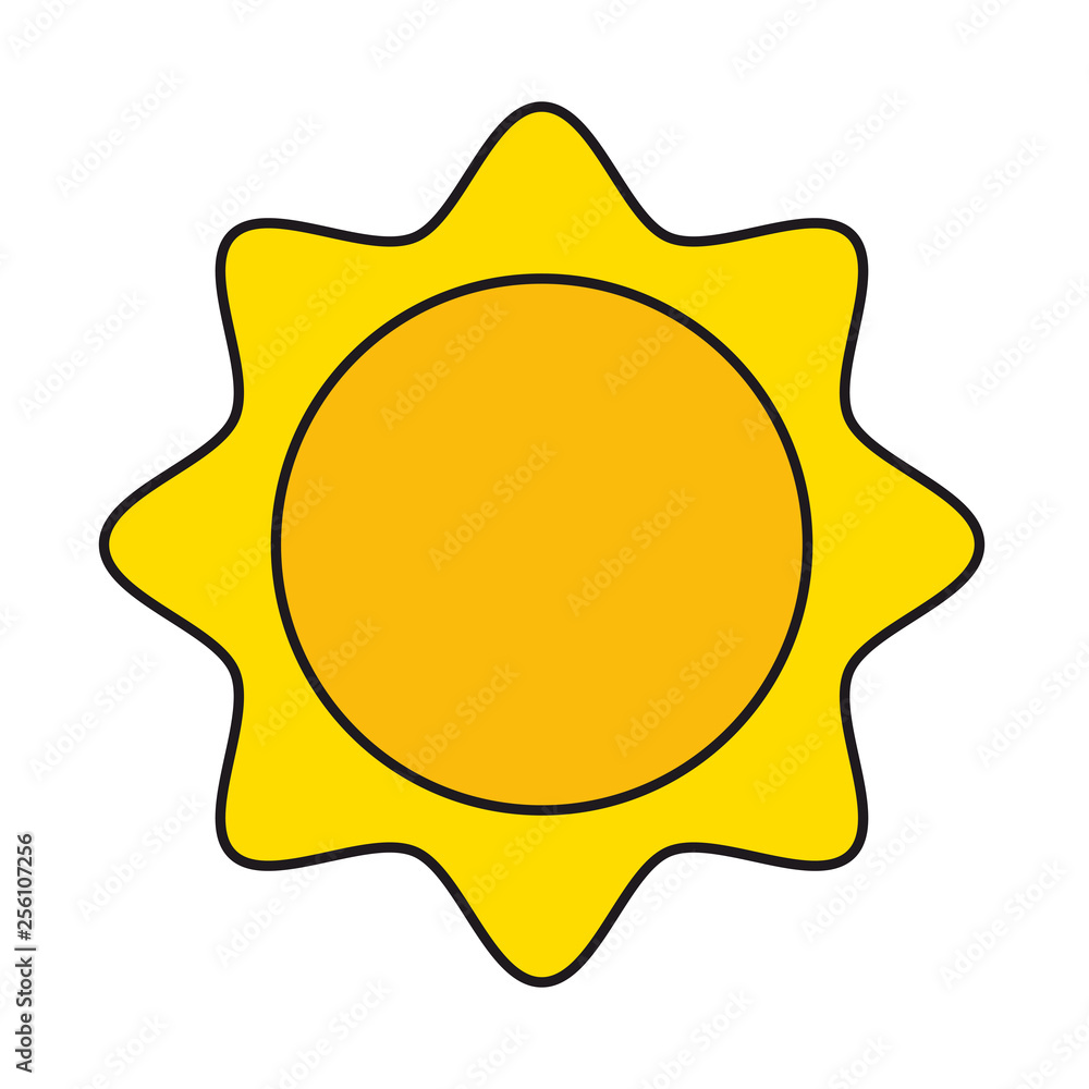Sun cartoon isolated symbol