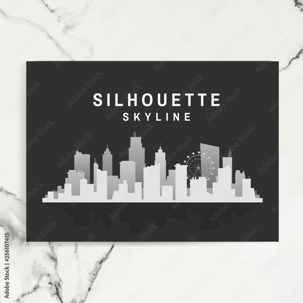 Fototapeta premium Silhouette skyline illustration