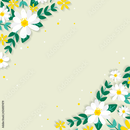 Spring floral border illustration