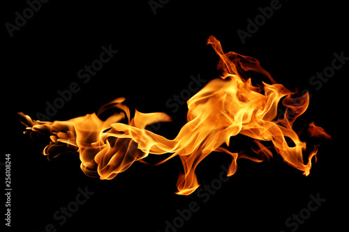 movement of fire flames isolated on black background © modify260