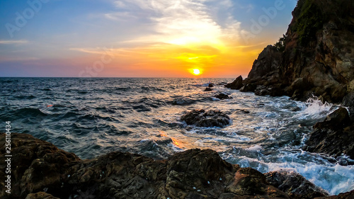 Landscape of the sea at sunset