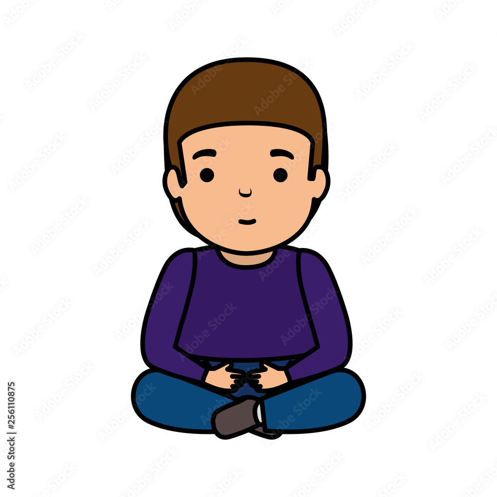 young man seated avatar character young man seated avatar character