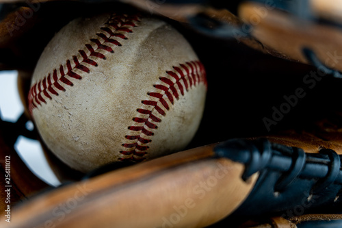 baseball inside glove