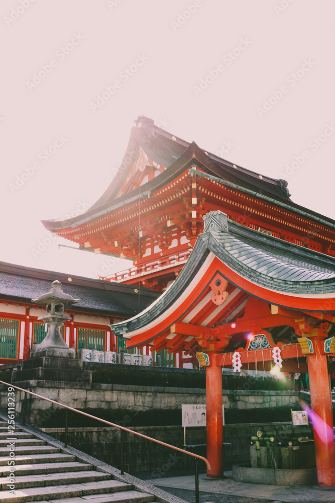 Entrance Gate to the Fushimi Inari Taisha Shrine in Kyoto, Japan Entrance Gate to the Fushimi Inari Taisha Shrine in Kyoto, Japan