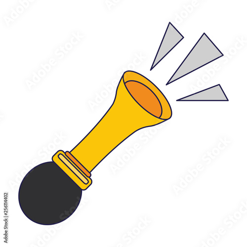 Honky horn cartoon isolated blue lines