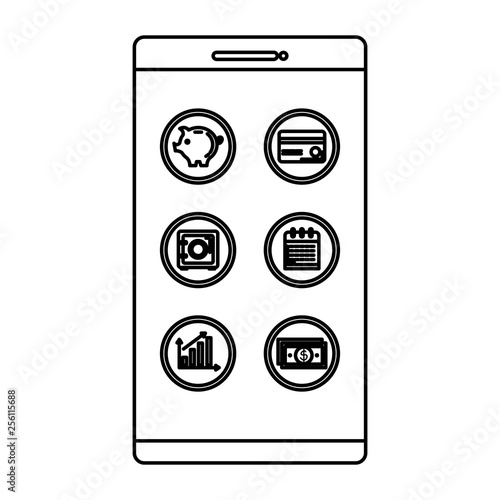 smartphone with business icons
