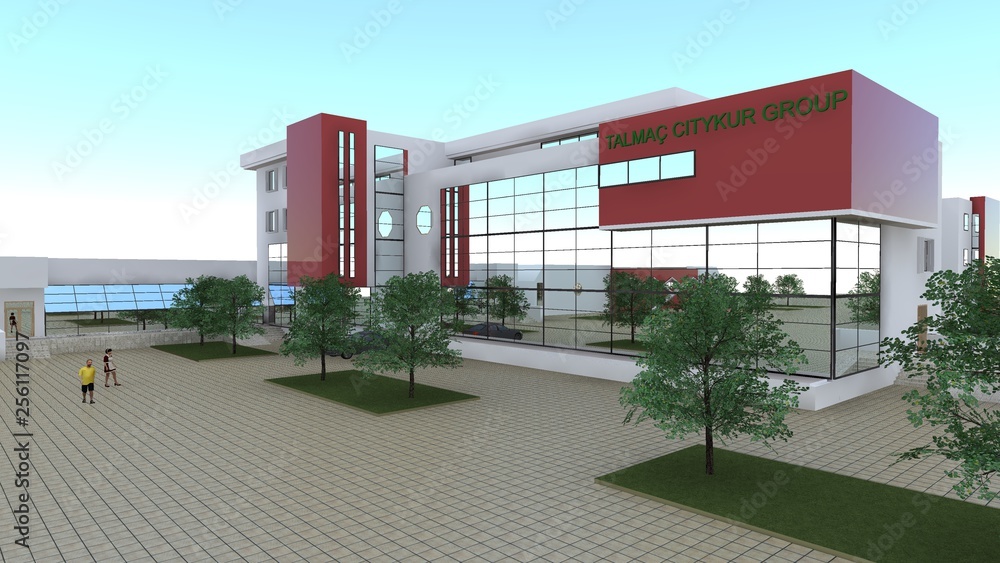 Naklejka premium 3D RENDER AND DESIGN - OFFICE BUILDINGS 
