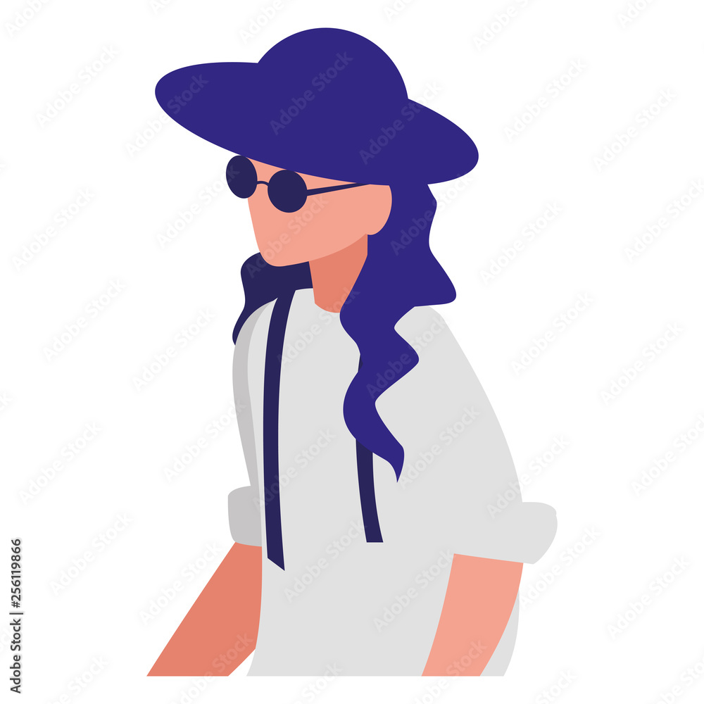 musician classic with hat and sunglasses avatar character musician classic with hat and sunglasses avatar character