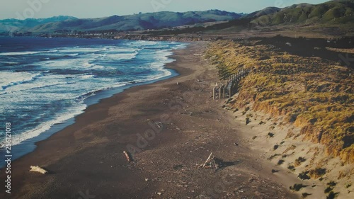 Wallpaper Mural Gorgeous Beach footage of waves breaking and crashing along the seashore of Northern California near wine country.  No people.  You may sea sea-life or birds in water or soaring the dunes. Torontodigital.ca