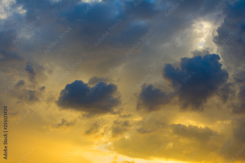 Blue sky cloudscape  before sunset