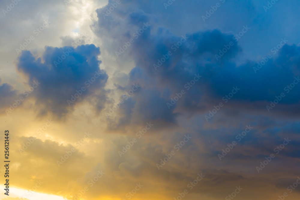 Blue sky cloudscape  before sunset