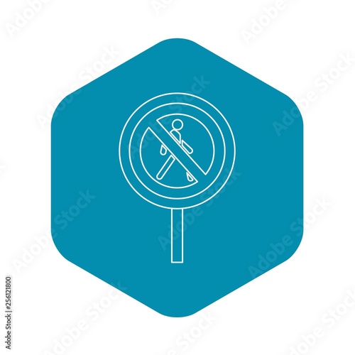 No pedestrian road sign icon. Outline illustration of no pedestrian road sign vector icon for web