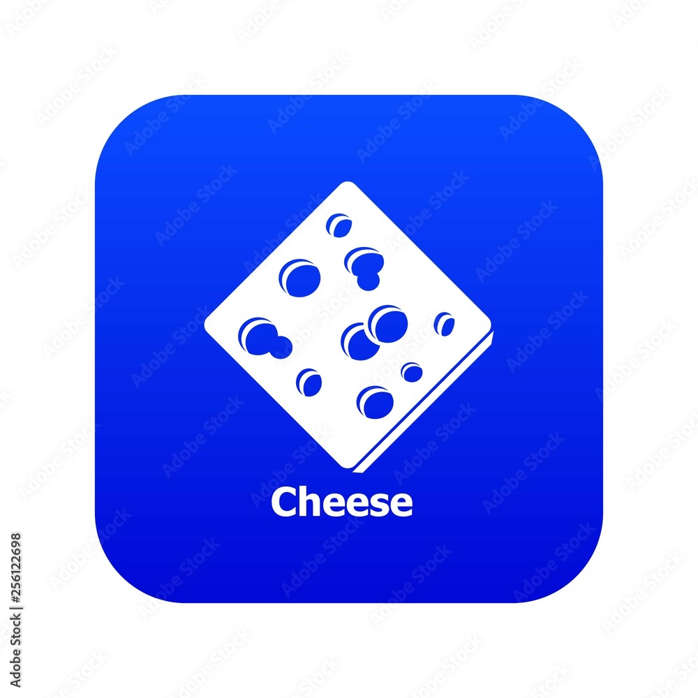 Sliced cheese icon blue vector isolated on white background Sliced cheese icon blue vector isolated on white background