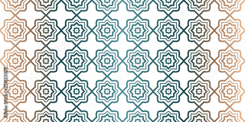 Modern Decorative Seamless Traditional Geometric Pattern. Vector Colored Illustration. Paper For Scrapbook. Brown green color