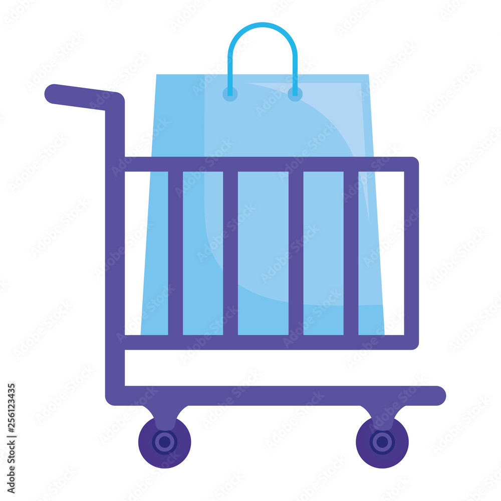 shopping cart with shopping bags shopping cart with shopping bags