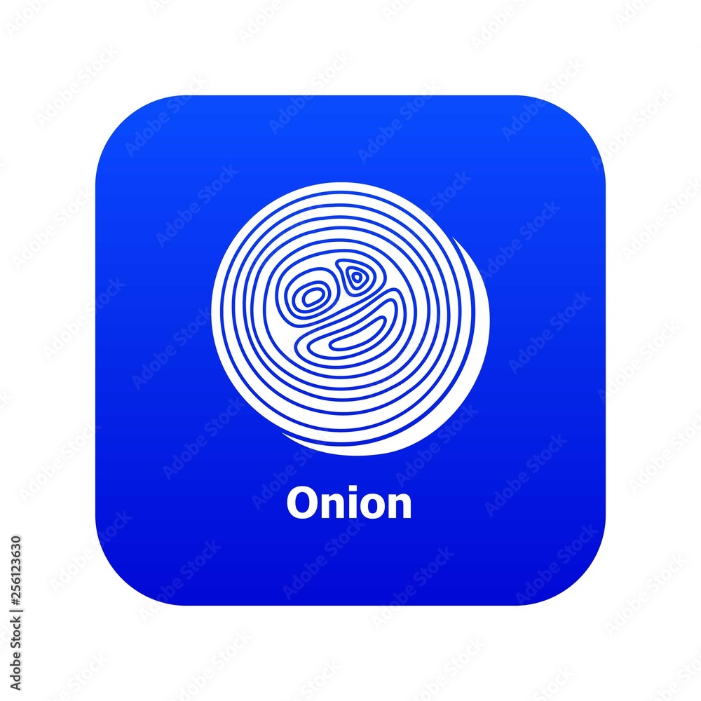Onion icon blue vector isolated on white background Onion icon blue vector isolated on white background