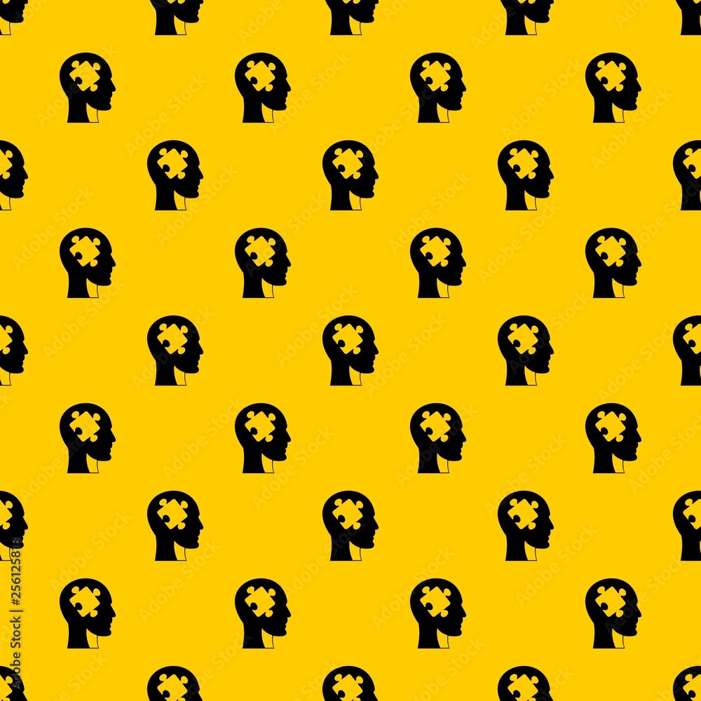 Head with puzzle pattern seamless vector repeat geometric yellow for any design