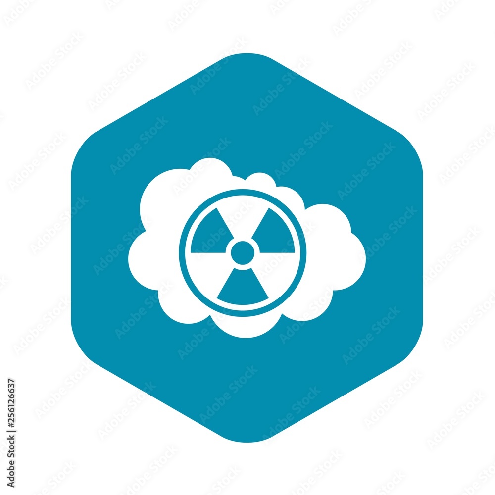 Cloud and radioactive sign icon in simple style isolated vector illustration Cloud and radioactive sign icon in simple style isolated vector illustration