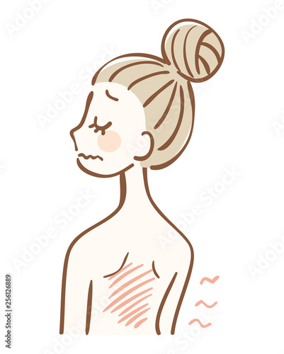 背中　かゆみ　赤み　女性