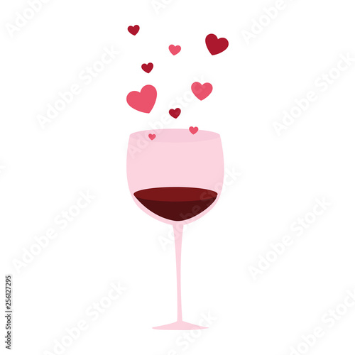 wine cup with hearts love