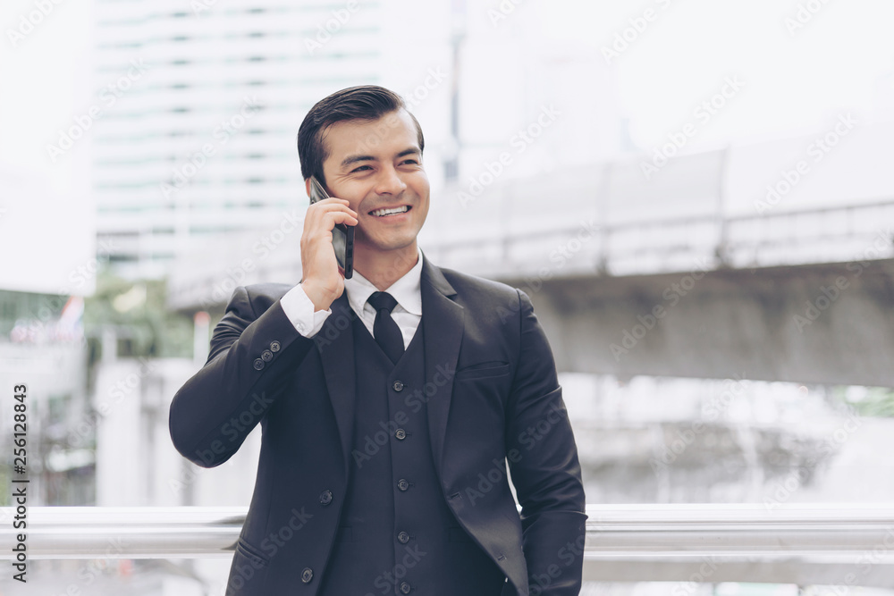 lifestyle business people feel happy using smartphone , business concept lifestyle business people feel happy using smartphone , business concept