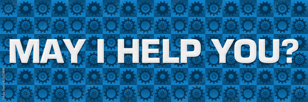 May I Help You Blue Gears Square Texture May I Help You Blue Gears Square Texture