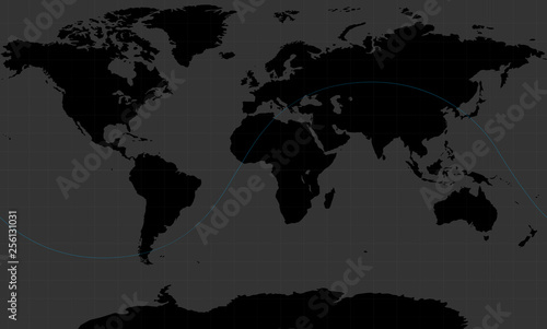 Scan the world map and the trajectory of the ISS