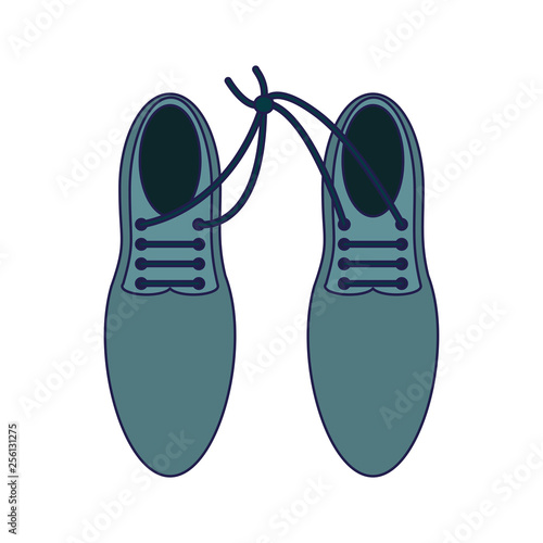 Elegan male shoes topview blue lines