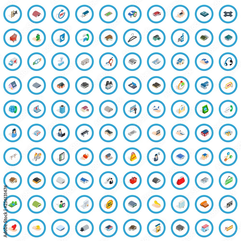 100 house icons set in isometric 3d style for any design vector illustration 100 house icons set in isometric 3d style for any design vector illustration