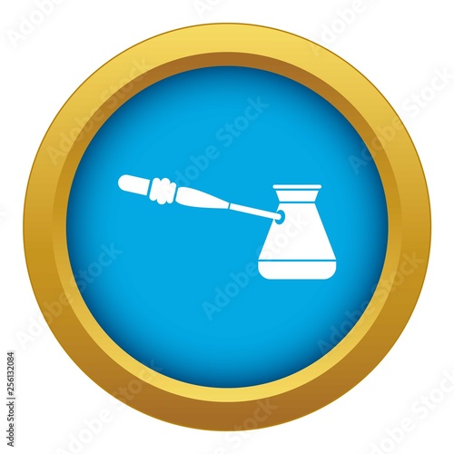Coffee cezve icon blue vector isolated on white background for any design
