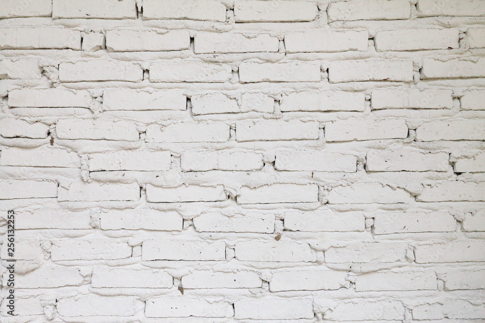 Simple white paint rustic brick wall for background texture design Simple white paint rustic brick wall for background texture design
