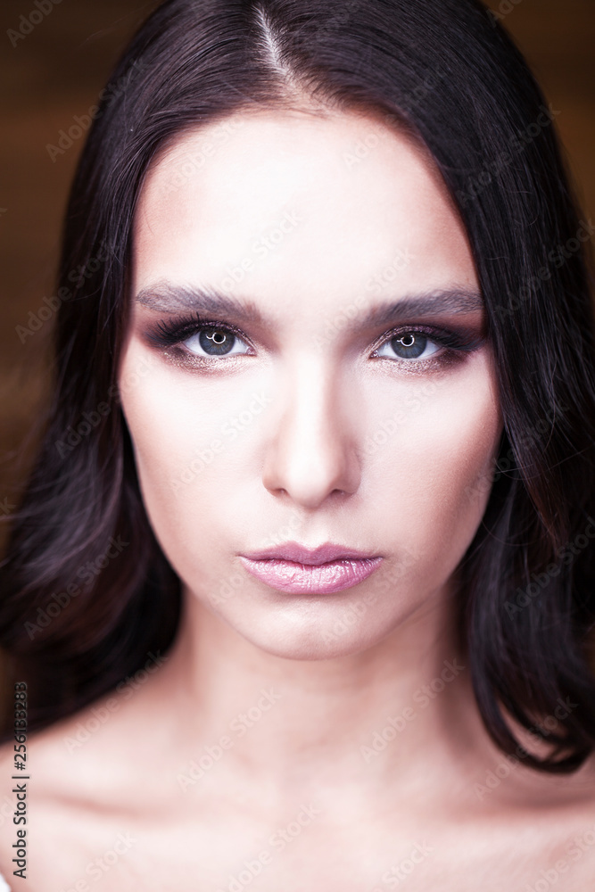 Portrait of beautiful young happy woman
