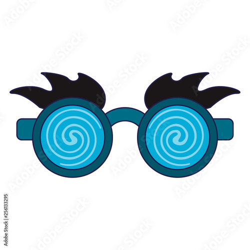 Glasses and eyes brows joke mask blue lines