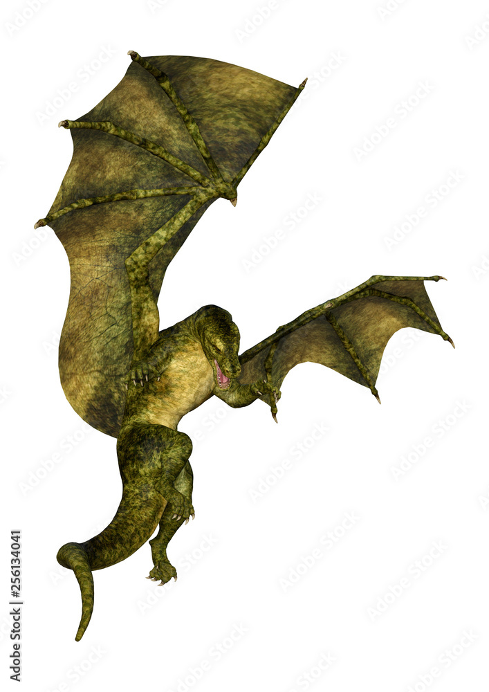 Fototapeta premium 3D Rendering Fairy Tale Dragon on White