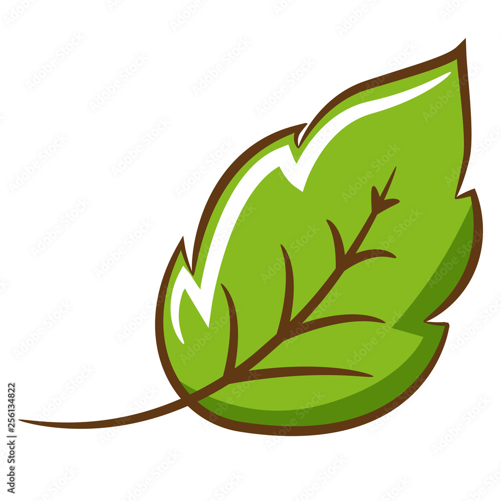 Leaf cartoon kawaii Stock Vector | Adobe Stock