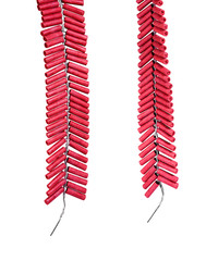 Red Firecrackers isolated on white background with clipping path.