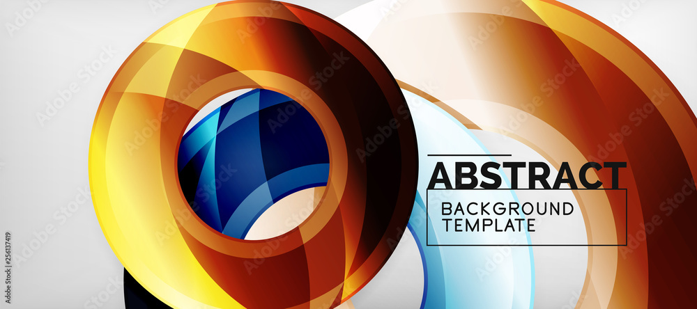 Modern geometric circles abstract background, colorful round shapes with shadow effects Modern geometric circles abstract background, colorful round shapes with shadow effects