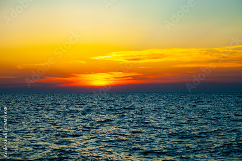Beautiful sea at sunset.