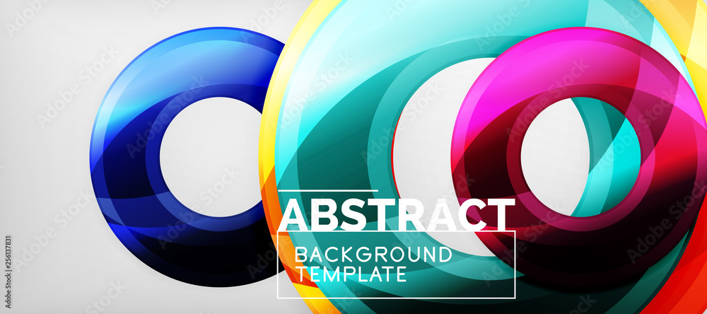 Modern geometric circles abstract background, colorful round shapes with shadow effects Modern geometric circles abstract background, colorful round shapes with shadow effects