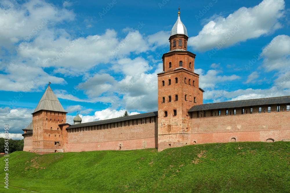 Tower Kokuy. Walls and towers of the Novgorod Kremlin, Russia.