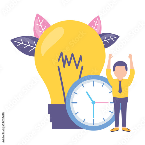 businessman clock bulb time photo