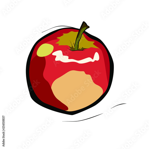Tricolor apple close-up vector