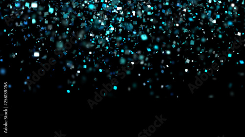 Thousands of confetti fired on air during a festival at night. Image ideal for backgrounds and overlays.