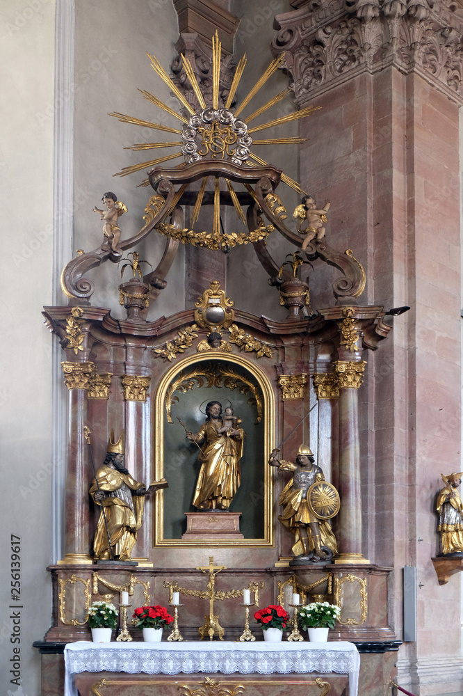 Saint Joseph altar in Our Lady church in Aschaffenburg, Germany