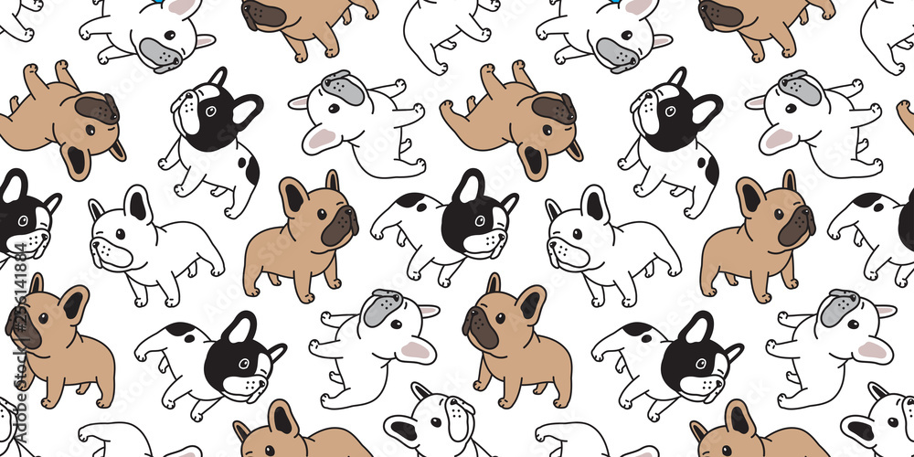 Dog seamless pattern french bulldog vector scarf isolated puppy cartoon  illustration tile background repeat wallpaper doodle Stock Vector | Adobe  Stock