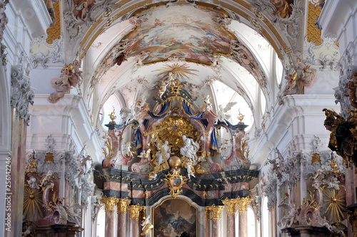 Holy Trinity, Main altar in Amorbach Benedictine monastery church in Lower Franconia, Bavaria, Germany photo