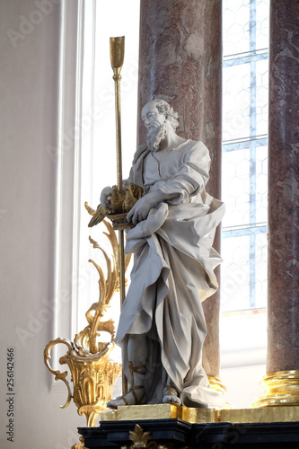 Saint Joachim statue on the main altar in Amorbach Benedictine monastery church in Lower Franconia, Bavaria, Germany  photo