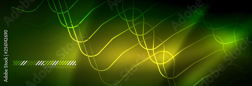 Shiny neon lights background, techno design, modern wallpaper for your project