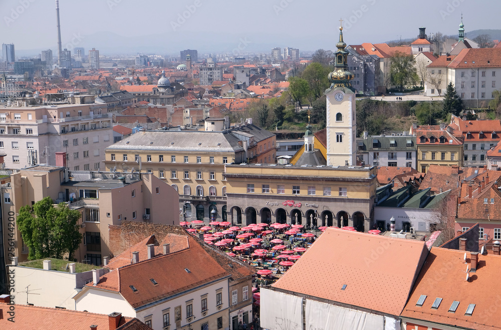 View of the Zagreb from the tower of the cathedral 